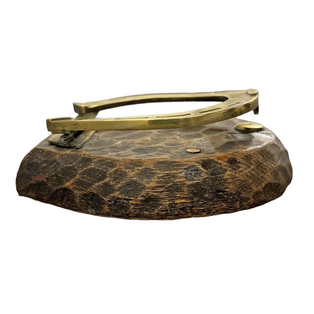 Brass Early 20th Century English Brass Horseshoe Clip on Custom Mount For Sale - Image 8 of 11