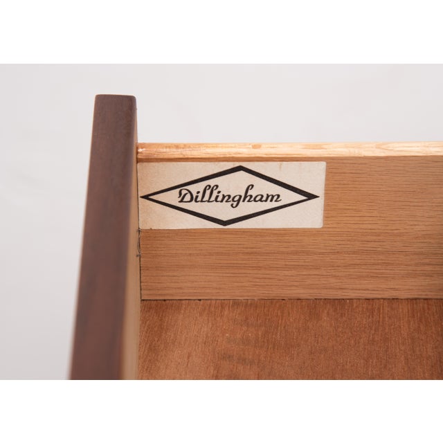 Merton Gershun Dillingham Esprit Walnut Six Drawer Lowboy Dresser Mid Century For Sale - Image 13 of 13