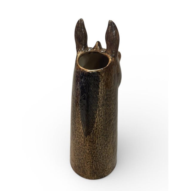 2020s Glazed Ceramic Donkey Head Vase For Sale - Image 5 of 9