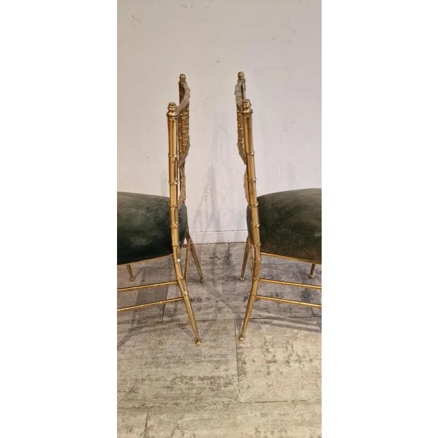 French Faux Bamboo Opera Chairs, 1940s, Set of 2 For Sale - Image 4 of 10