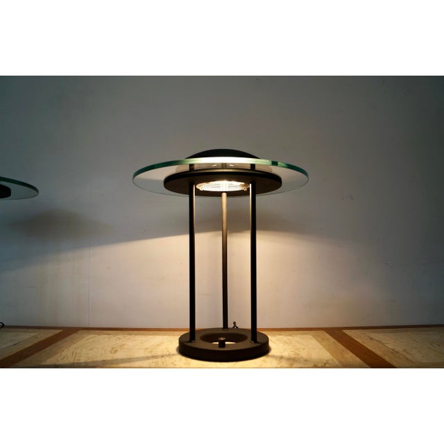 1980s 1980’s Postmodern Robert Sonneman Saturn Table Lamps - A Pair For Sale - Image 5 of 12
