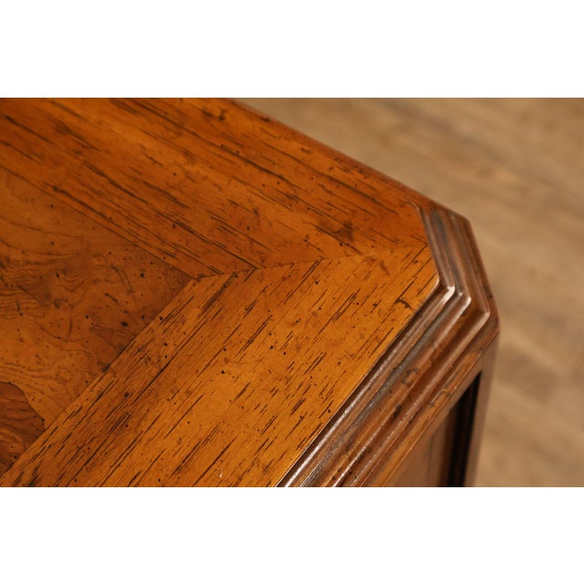 Drexel Heritage Sketchbook Collection Burl Wood Parsons Extendable Dining Table For Sale - Image 10 of 18