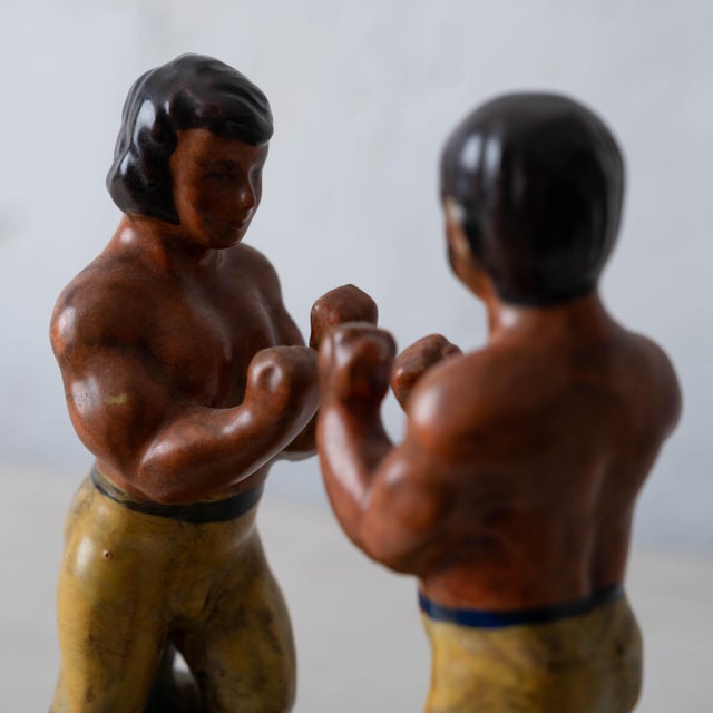 Ceramic Spring & Langan Staffordshire Style Boxing Figure For Sale - Image 7 of 8