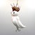 Late 20th Century Artisan European Mouth-Blown Glass Cockatoo Bird Holiday Ornament – Pink & White For Sale - Image 5 of 9