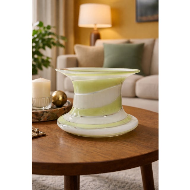 A striking mid-century swedish art glass centrepiece by orrefors, model 4135-330, dating to the 1950s. this sculptural...