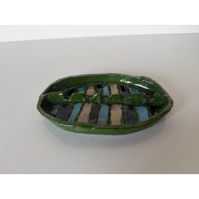 1980s Vintage Ellen Weinstein Studio Art Pottery Ashtray For Sale - Image 4 of 7