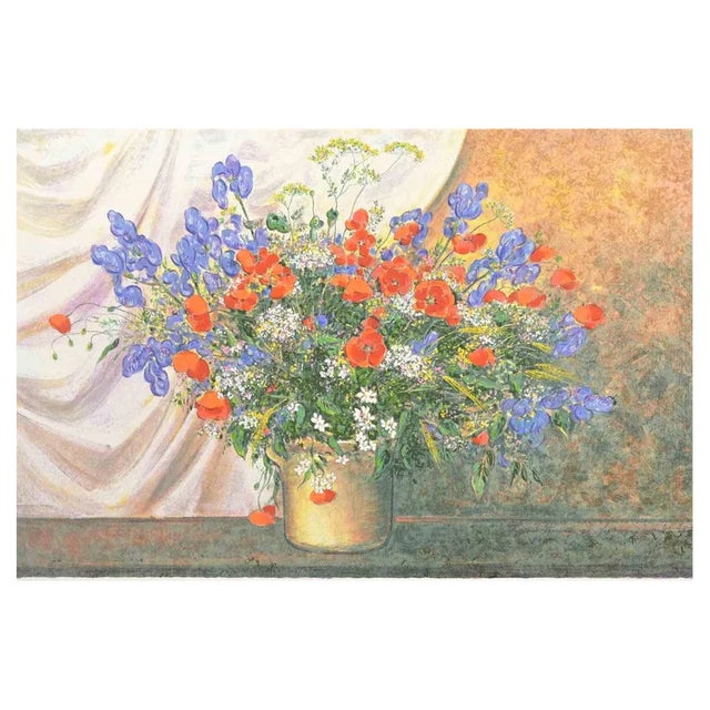 Franco Bocchi, Wildflowers, 1980s, Screen Pring For Sale