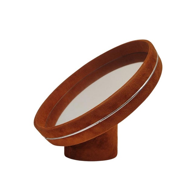 Space Age Dressing Mirror with Orange Velvet Upholstery, 1960s For Sale - Image 18 of 18