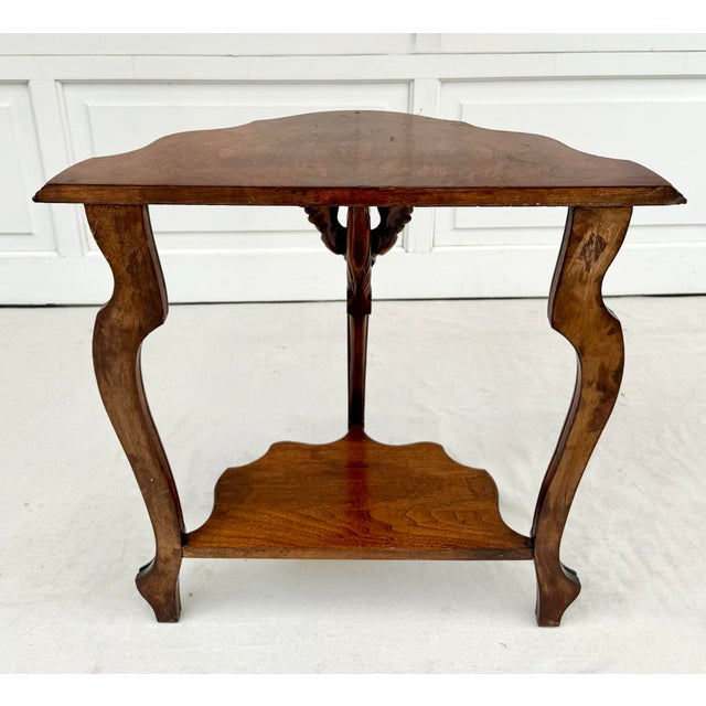 Early 20th C. Carved Swan Demi-Lune Console or Side Table For Sale - Image 9 of 11