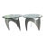 1960s Aluminum Propeller Glass Coffee Table Attributed to Knut Hesterberg Mid Century ~ Pair W/Beveled Glass Tops For Sale