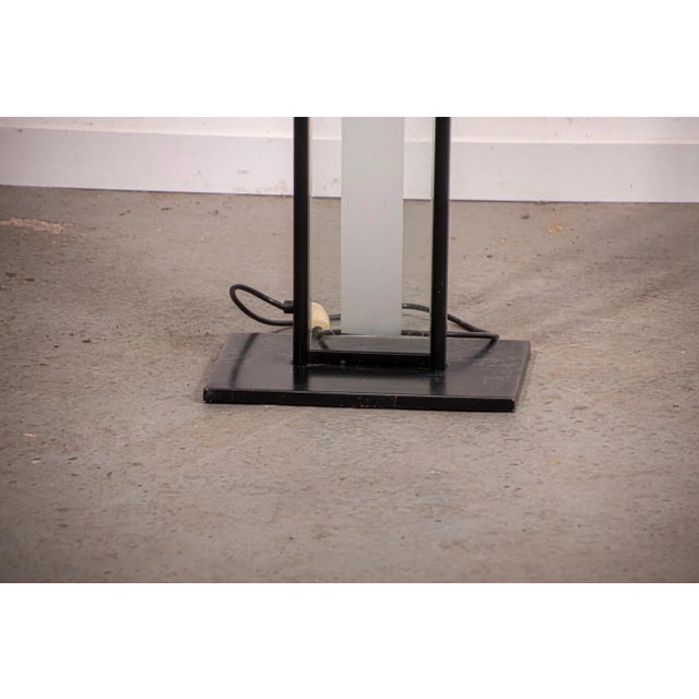 Metal Frosted Glass Floor Lamps, 1985, Set of 2 For Sale - Image 7 of 9