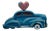 Frank Romero -Blue Chevy Car of Love -Oil Painted Sculpture For Sale
