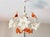 Vintage Italian Murano Style Handblown Swirl Ruffled Shade Pendant, Vintage Amber Brown & White Glass Botanical Chandelier For Sale - Image 4 of 16