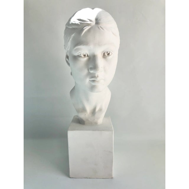 1960s Large Vintage Plaster Female Bust Sculpture For Sale - Image 9 of 9