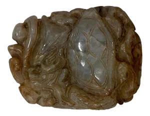 Chinese Hard Stone Dragon & Turtle on Lotus Flower