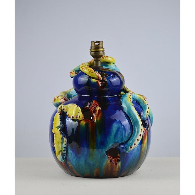 Sculptural Ceramic Table Lamp from Vallauris, France, 1950s For Sale - Image 9 of 13
