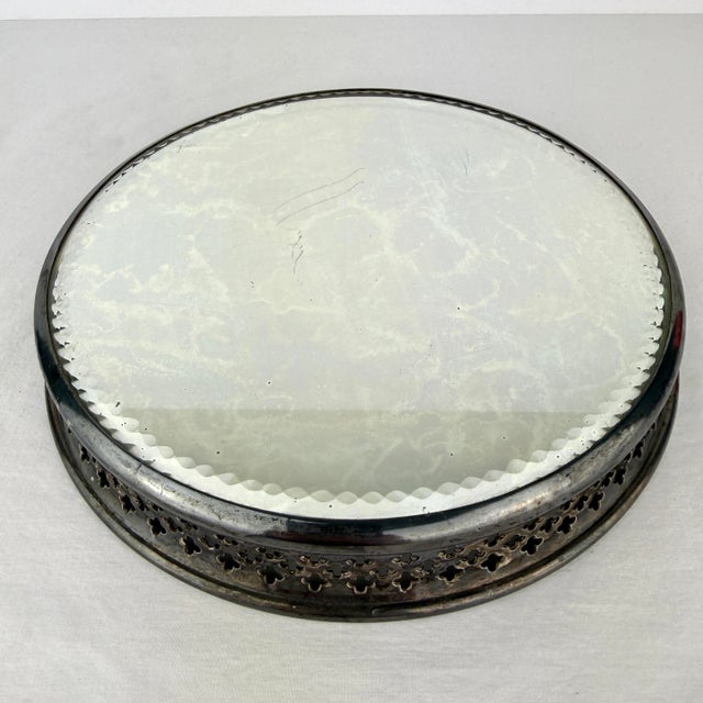Early 20th Century Antique Pairpoint Mirrored Plateau 8” For Sale - Image 5 of 10