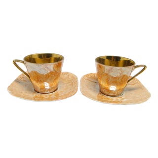 Art Deco Coffee Cups from Ćmielów, Poland, 1960s, Set of 2 For Sale