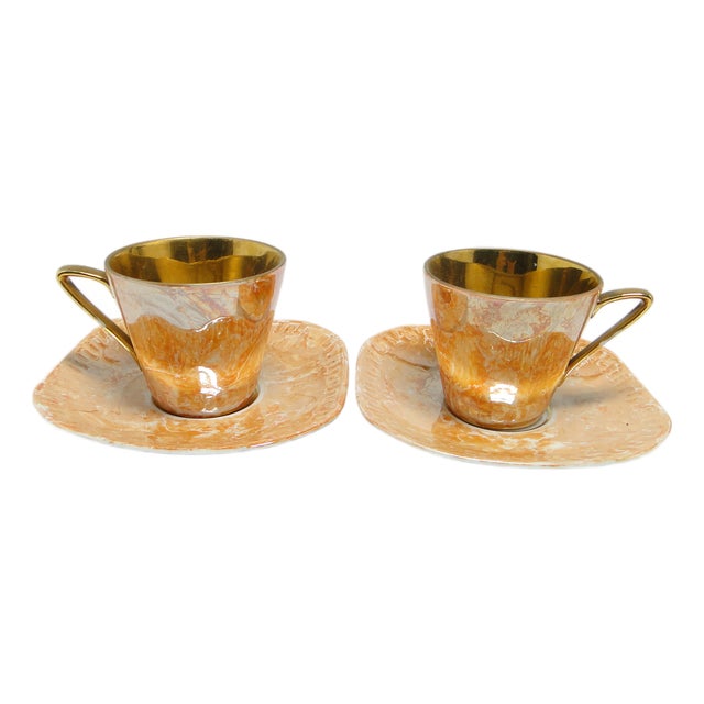 Art Deco Coffee Cups from Ćmielów, Poland, 1960s, Set of 4 For Sale