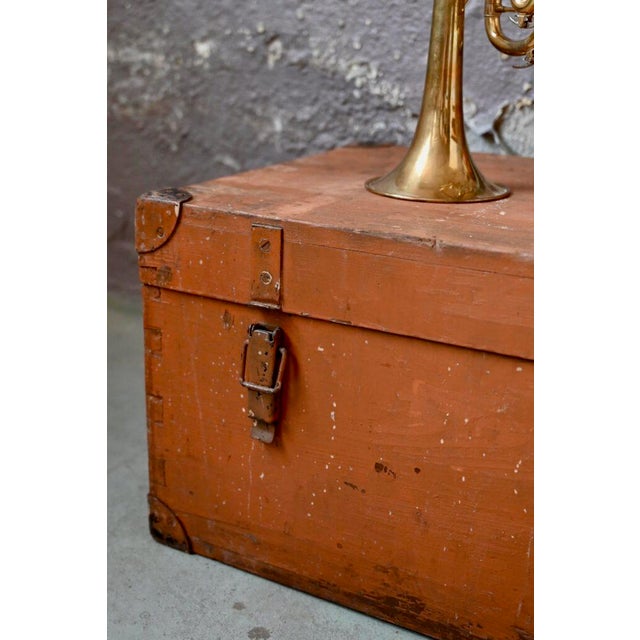 Large Industrial Patinated Orange Chest, 1940s For Sale - Image 10 of 14