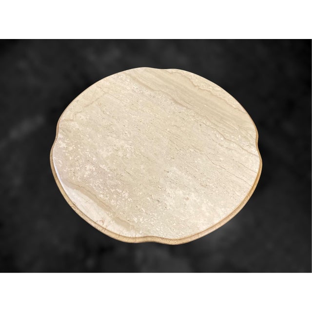 Pair of 1970s Italian Travertine Scalloped Edge Pedestal End Tables For Sale In Richmond - Image 6 of 18