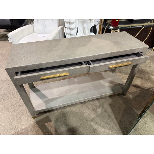 Restoration Hardware "Graydon" Shagreen Console Table For Sale In Las Vegas - Image 6 of 6