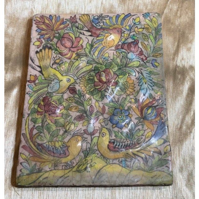 Vintage Persian Ceramic Tile For Sale - Image 9 of 11