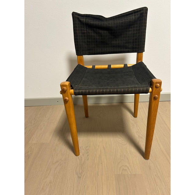 Black Linda Chair in Wood and Canvas by Jonathan De Pas, Donato Durbino, and Paolo Lomazzi for Zanotta, 1970s For Sale - Image 8 of 8