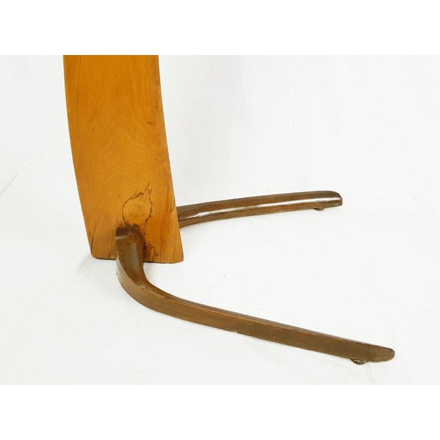 Mid-Century Rispal Style Floor Lamp in Curved Wood and Brass from Valzania, 1940s For Sale - Image 4 of 15