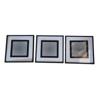 Victor Vasarely, Kinetic Art Circles Triptych, 1969, Prints, Set of 3 For Sale