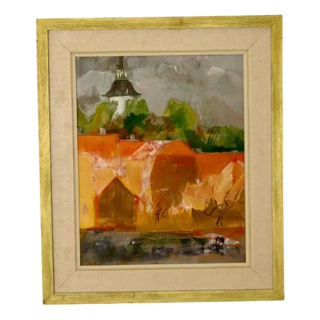 Marie Ekbom, Abstract Landscape, 1958, Oil, Framed For Sale