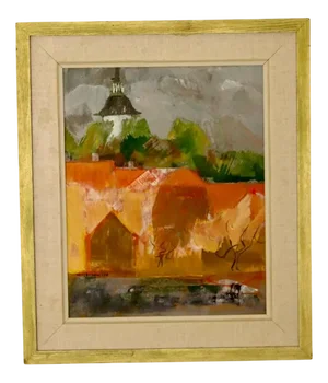 Marie Ekbom, Abstract Landscape, 1958, Oil, Framed