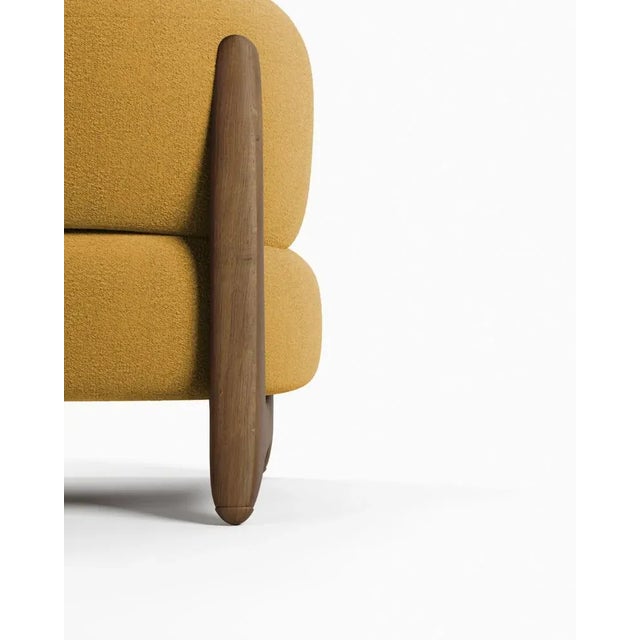 Modern Modern Tobo Armchair in Fabric Boucle Mustard and Smoked Oak by Collector Studio For Sale - Image 3 of 5