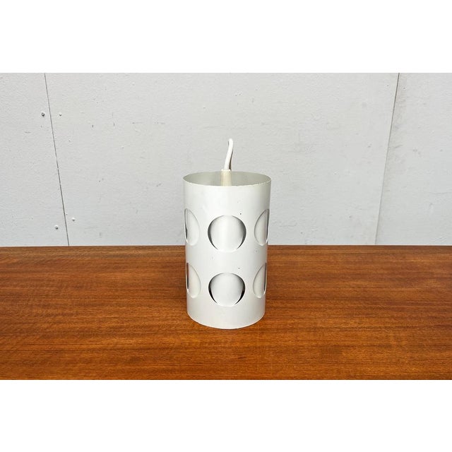 Mid-Century Modern Dutch Space Age Minimalist Perforated Pendant Lamp from Raak, 1960s For Sale - Image 9 of 18