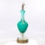 Teal Mid Century Italian Murano Teal Cased-Glass Double-Handled Urn-Form Lamps - Pair For Sale - Image 8 of 9