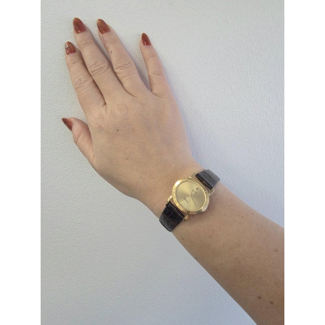 Vintage Rolex Cellini Brown Leather Strap 18k Yg For Sale In Los Angeles - Image 6 of 10