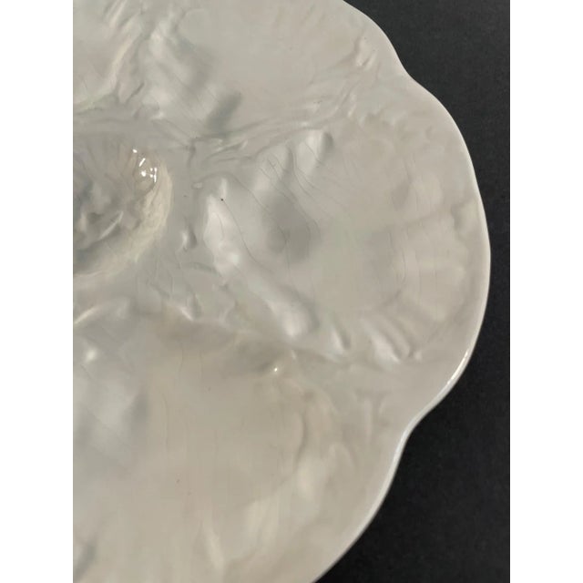 Ceramic Mid 20th Century French Gien White Oyster Plate For Sale - Image 7 of 12