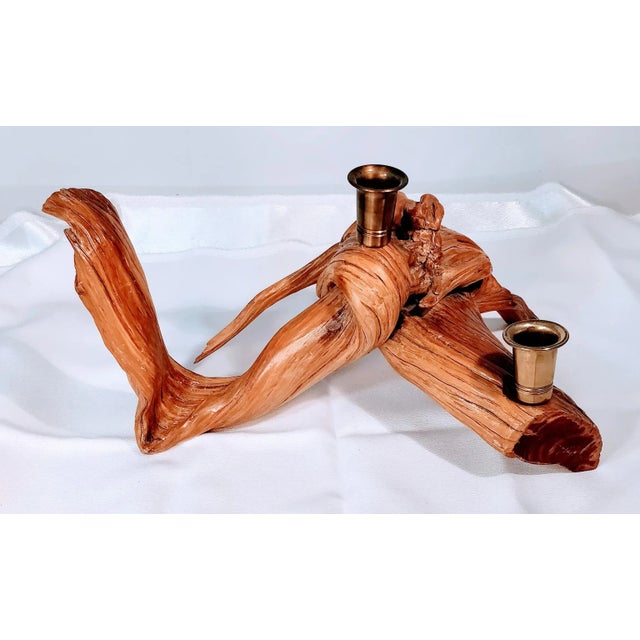 Vintage Driftwood Burlwood Candle Holder For Sale - Image 10 of 10
