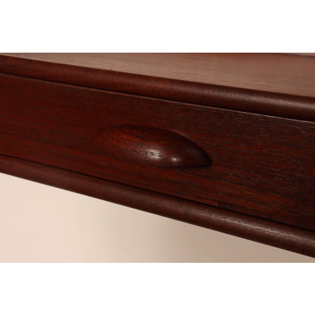 Petite Danish Modern Single-Drawer Floating Nightstand / End Table in Teakwood For Sale - Image 10 of 14