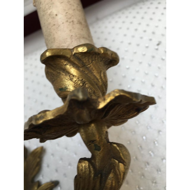 Metal Rococo Style Wall Sconce, 1960s For Sale - Image 7 of 9