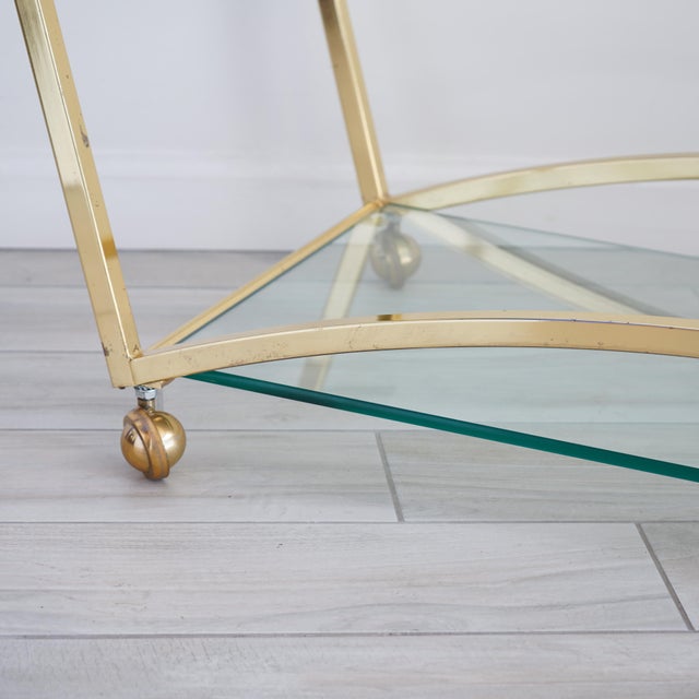 Vintage "Flow" Brass Bar Cart by Design Institute of America, Late 20th Century For Sale - Image 15 of 15