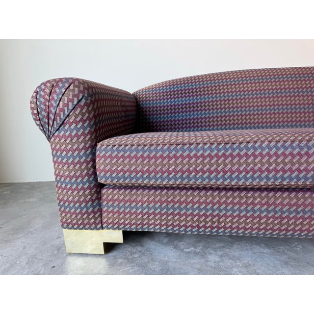 Mid-Century Modern 1980’s Postmodern Milo Baughman–Style Sofa by Classic Gallery For Sale - Image 3 of 12
