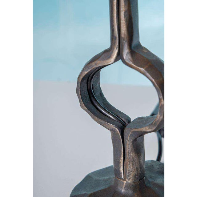 Brutalist Bronze Table Lamp, 1970s For Sale - Image 4 of 18