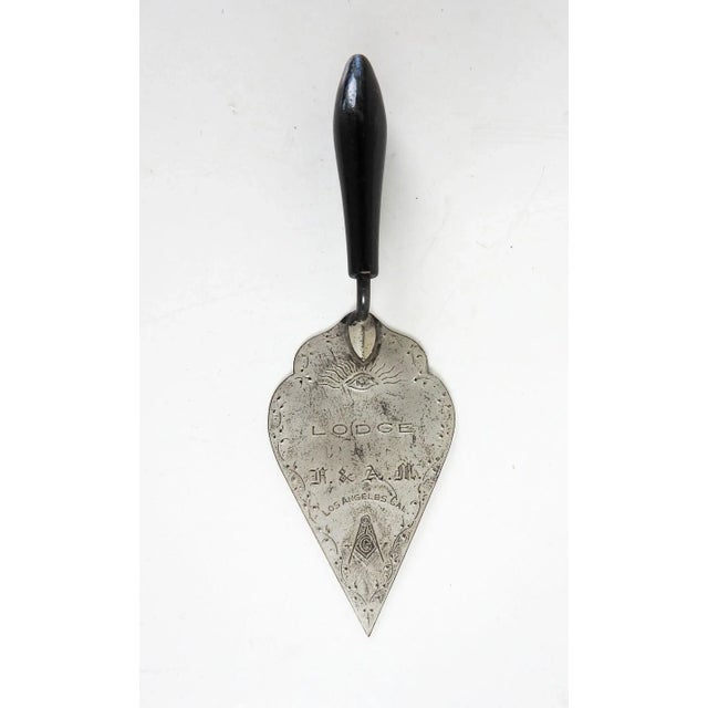 Traditional Antique Miniature Sterling Silver Masonic Trowel Los Angeles For Sale - Image 3 of 3