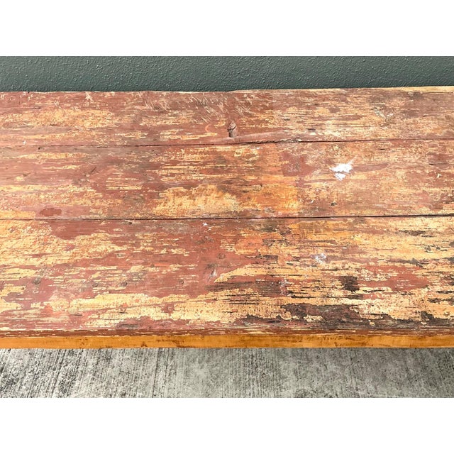 Vintage Belgian Monumental Rustic Wood Farm Table For Sale - Image 10 of 10