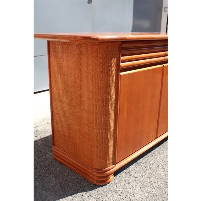 1970s Bamboo & Wood Sideboard from Roberti Rattan, Italy, 1970s For Sale - Image 5 of 16