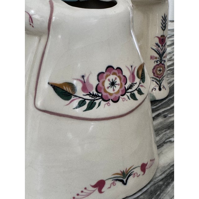 Ceramic 1930’s Weston Ware, California Plantation Couple Vase Pair - Set of 2 For Sale - Image 7 of 13
