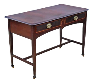 Antique Inlaid Mahogany Writing Desk or Dressing Table, 1900s