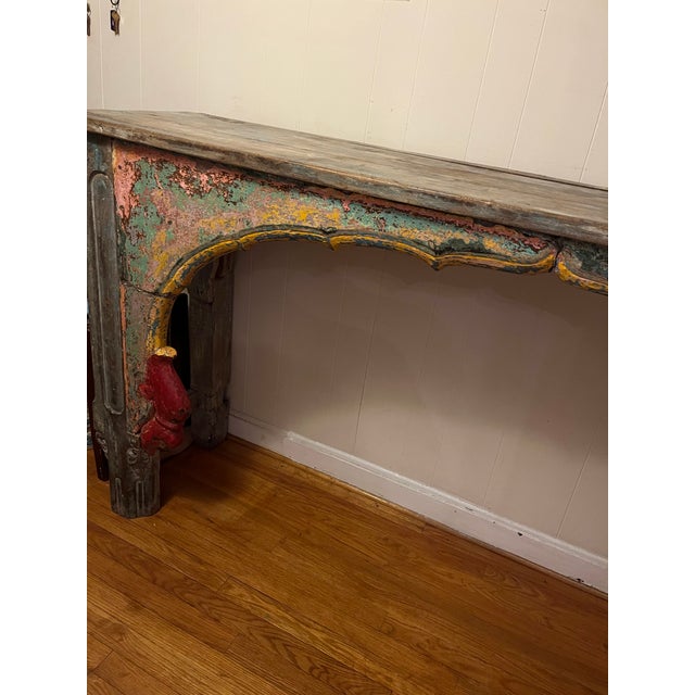 1950s Colorful Vintage Indian Large Entry Table For Sale - Image 13 of 13