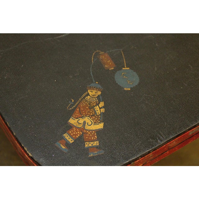 Mid 20th Century Vintage Chinese Square Folding Card Table For Sale - Image 5 of 12